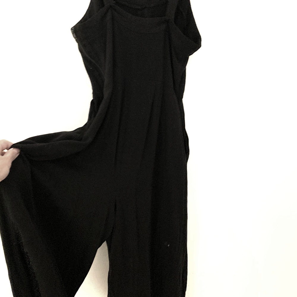 Xhilaration Solid Black Sleeveless Square Neck Jumpsuit S